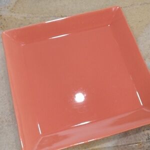 12 1/2" square serving dish platter tray coral pink orange tropical Coastal